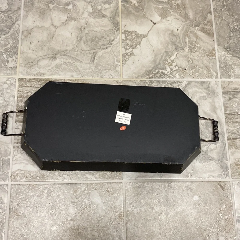 Floral Black Serving Tray!